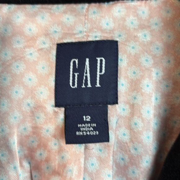 GAP Vintage Velvet Blazer with Belt women black suit jacket with tie size 13 GUC - Picture 4 of 10